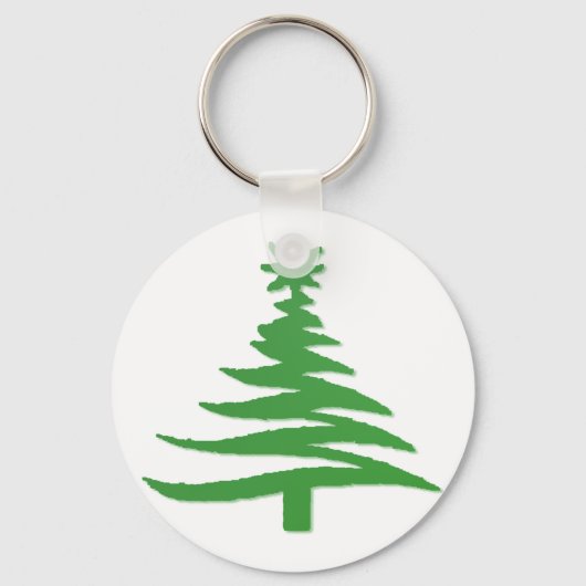 Weihnachtsbaum Stencil Green Schlüsselanhänger (Vorderseite)