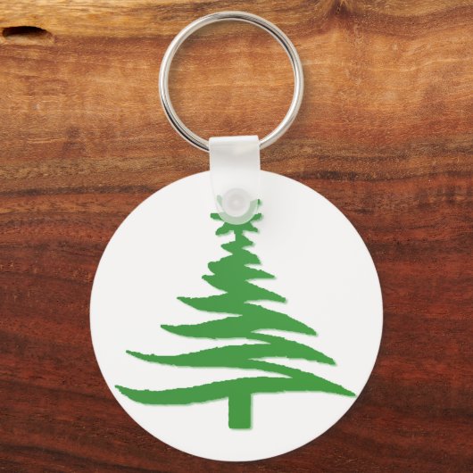 Weihnachtsbaum Stencil Green Schlüsselanhänger (Vorderseite)