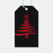 Weihnachtsbaum Stencil Red auf Black Geschenkanhänger (Vorderseite)