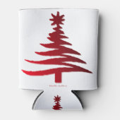 Weihnachtsbaum Stencil Red auf Gold Dosenkühler (Vorderseite)