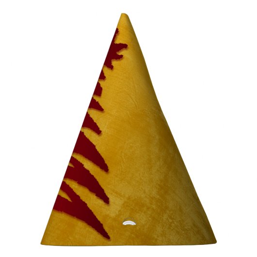 Weihnachtsbaum Stencil Red auf Gold Partyhütchen (Rechts)