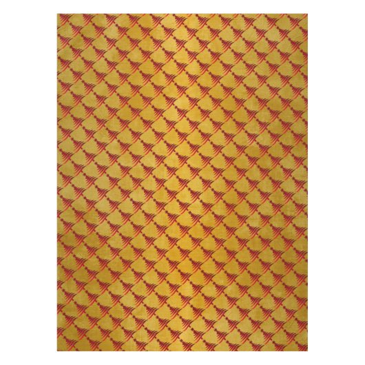 Weihnachtsbaum Stencil Red auf Gold Tischdecke (Vorderseite)