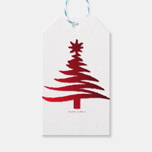 Weihnachtsbaum Stencil Red auf White Geschenkanhänger (Vorderseite)