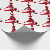 Weihnachtsbaum Stencil Red auf White Geschenkpapier (Ecke)