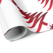 Weihnachtsbaum Stencil Red auf White Geschenkpapier (Rolleneckpunkt)