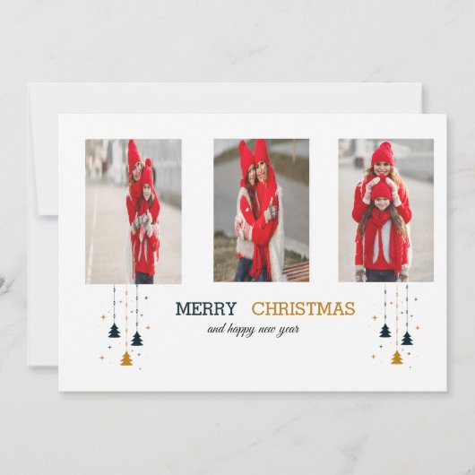 Weihnachtsbaum & Sterne | Moderner Urlaub Einladung (Vorderseite)