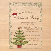 Weihnachtsbaum,Sterne Weihnachtsunternehmen Party Acryleinladungen (Vorderseite)