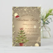 Weihnachtsbaum,Sterne Weihnachtsunternehmen Party Einladung (Stehend Vorderseite)