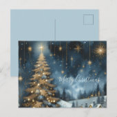 Weihnachtsbaum & Sternennacht Postkarte (Vorne/Hinten)