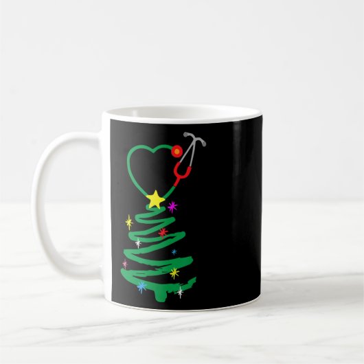 Weihnachtsbaum Stethoscope Nurses Xmas Scrub Kaffeetasse (Links)