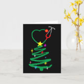 Weihnachtsbaum Stethoscope Nurses Xmas Scrub Karte (Gelbe Blume)