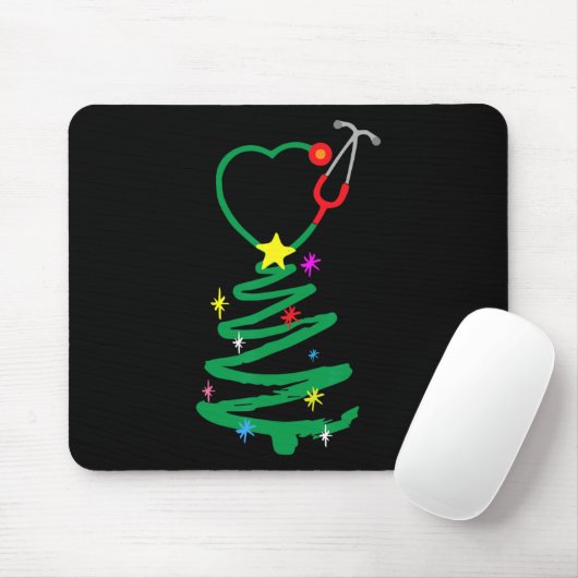 Weihnachtsbaum Stethoscope Nurses Xmas Scrub Mousepad (Mit Mouse)
