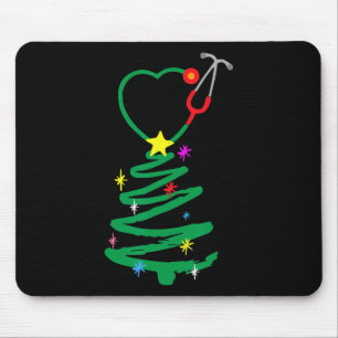 Weihnachtsbaum Stethoscope Nurses Xmas Scrub Mousepad