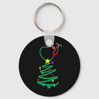 Weihnachtsbaum Stethoscope Nurses Xmas Scrub Schlüsselanhänger