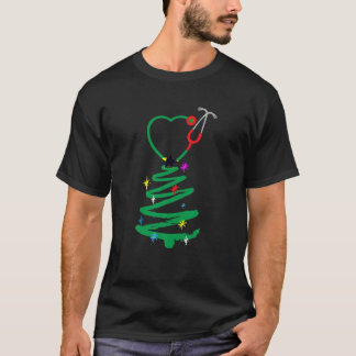 Weihnachtsbaum Stethoscope Nurses Xmas Scrub T-Shirt