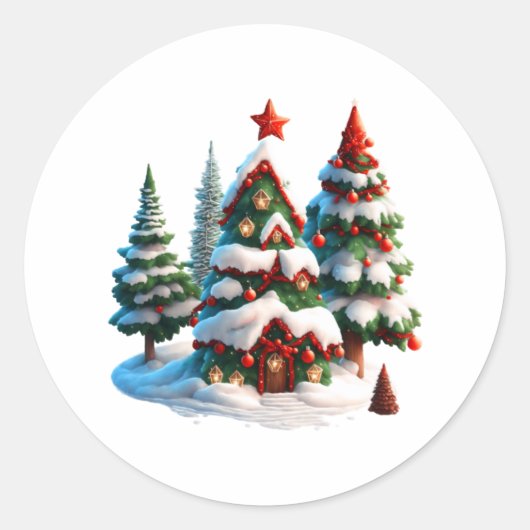 Weihnachtsbaum, Sticker für das neue Jahr, Weihnac (Vorderseite)