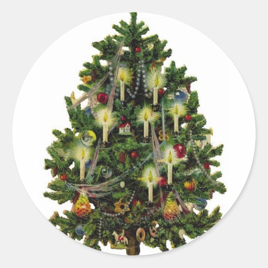 Weihnachtsbaum-Sticker Runder Aufkleber (Vorderseite)