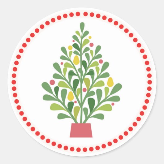 Weihnachtsbaum-Sticker Runder Aufkleber (Vorderseite)