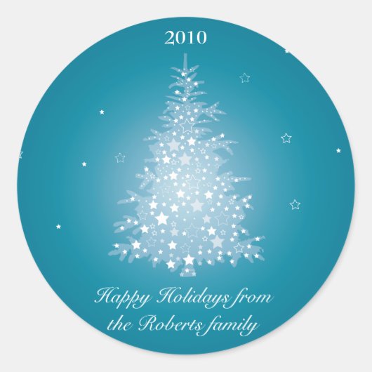 Weihnachtsbaum-Sticker schimmern Runder Aufkleber (Vorderseite)