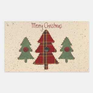 Weihnachtsbaum-Sticker zum Aufnähen Rechteckiger Aufkleber