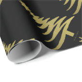 Weihnachtsbaum Stift Gold auf schwarz Geschenkpapier (Rolleneckpunkt)