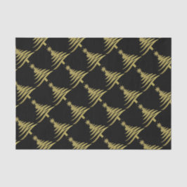 Weihnachtsbaum Stift Gold auf schwarz Seidenpapier