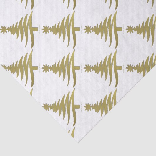 Weihnachtsbaum Stift Gold auf Weiß Seidenpapier (Ausschnitt)