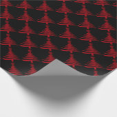 Weihnachtsbaum Stift Rot auf schwarzem Wrapping Pa Geschenkpapier (Ecke)