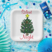 Weihnachtsbaum Stille Nacht Pappteller (Party)