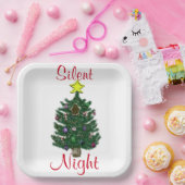 Weihnachtsbaum Stille Nacht Pappteller (Party)