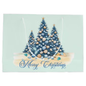 Weihnachtsbaum Strand Frohe Weihnachten Große Geschenktüte (Rückseite)