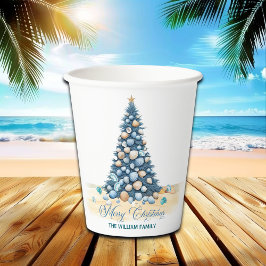 Weihnachtsbaum Strand Frohe Weihnachten Pappbecher