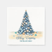Weihnachtsbaum Strand Frohe Weihnachten Serviette (Vorderseite)