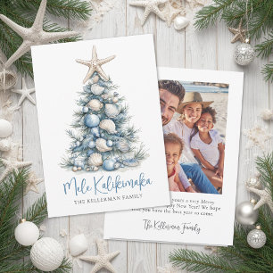 Weihnachtsbaum Strand Mele Kalikimaka Foto Feiertagskarte