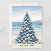 Weihnachtsbaum Strand Weihnachtsfeier Einladung (Vorderseite)