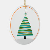 Weihnachtsbaum - Streifen des mittleren Jahrhunder Keramik Ornament (Rechts)