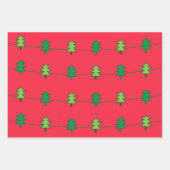 Weihnachtsbaum Streifen Muster Geschenkpapier Set (Vorderseite 3)