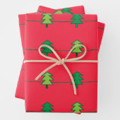 Weihnachtsbaum Streifen Muster Geschenkpapier Set (Beispiel)