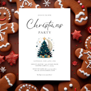 Weihnachtsbaum streift den Mond Einladung