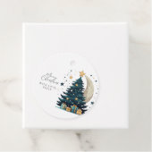 Weihnachtsbaum streift den Mond Geschenkanhänger (Beispiel)