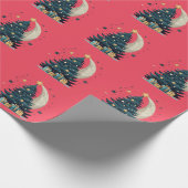 Weihnachtsbaum streift den Mond Geschenkpapier (Ecke)