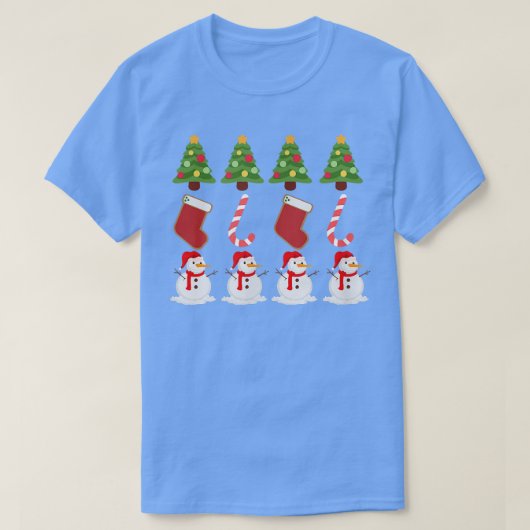 Weihnachtsbaum Stuffers Candy Canes Snowman Printe T-Shirt (Design vorne)