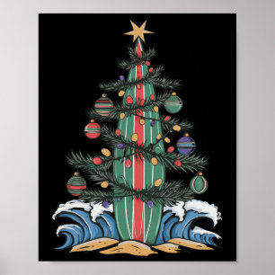 Weihnachtsbaum-Surfboard _1 Poster
