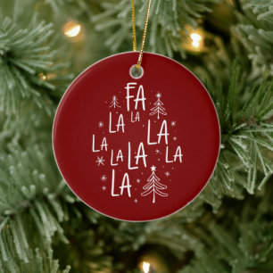 Weihnachtsbaum Süß Urlaub Fa La La La Gemütlich Keramik Ornament
