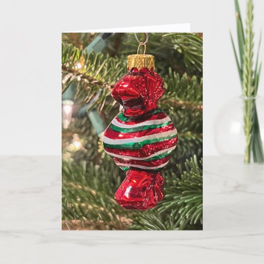 Weihnachtsbaum Süßigkeiten Ornament Karte (Vorderseite)