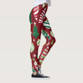 Weihnachtsbaum Süßigkeiten Ornamente Leggings (Rechts)