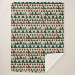 Weihnachtsbaum Sweater Strick Traditionelles Muste Sherpadecke