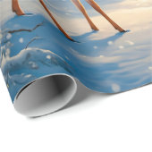 Weihnachtsbaum Szene Niedlich Hirschgewächse Snowm Geschenkpapier (Rolleneckpunkt)