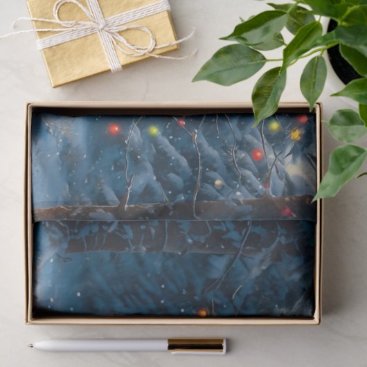 Weihnachtsbaum Szene Niedlich Hirschgewächse Snowm Seidenpapier (Geschenk)