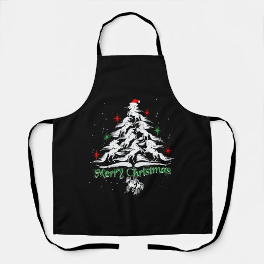 Weihnachtsbaum-T - Shirt, Weihnachtspferd Schürze (Vorderseite)